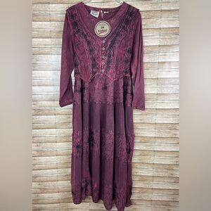 EMBROIDERED Vest Casual Rayon COTTAGE-CORE sz Med